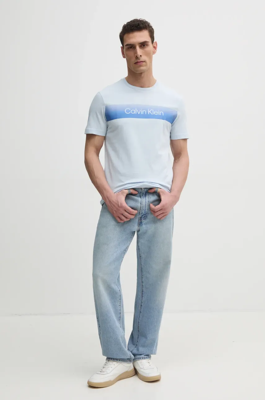 Хлопковая футболка Calvin Klein мужская с принтом K10K114163 Хлопковая футболка Calvin Klein мужская с принтом K10K114163