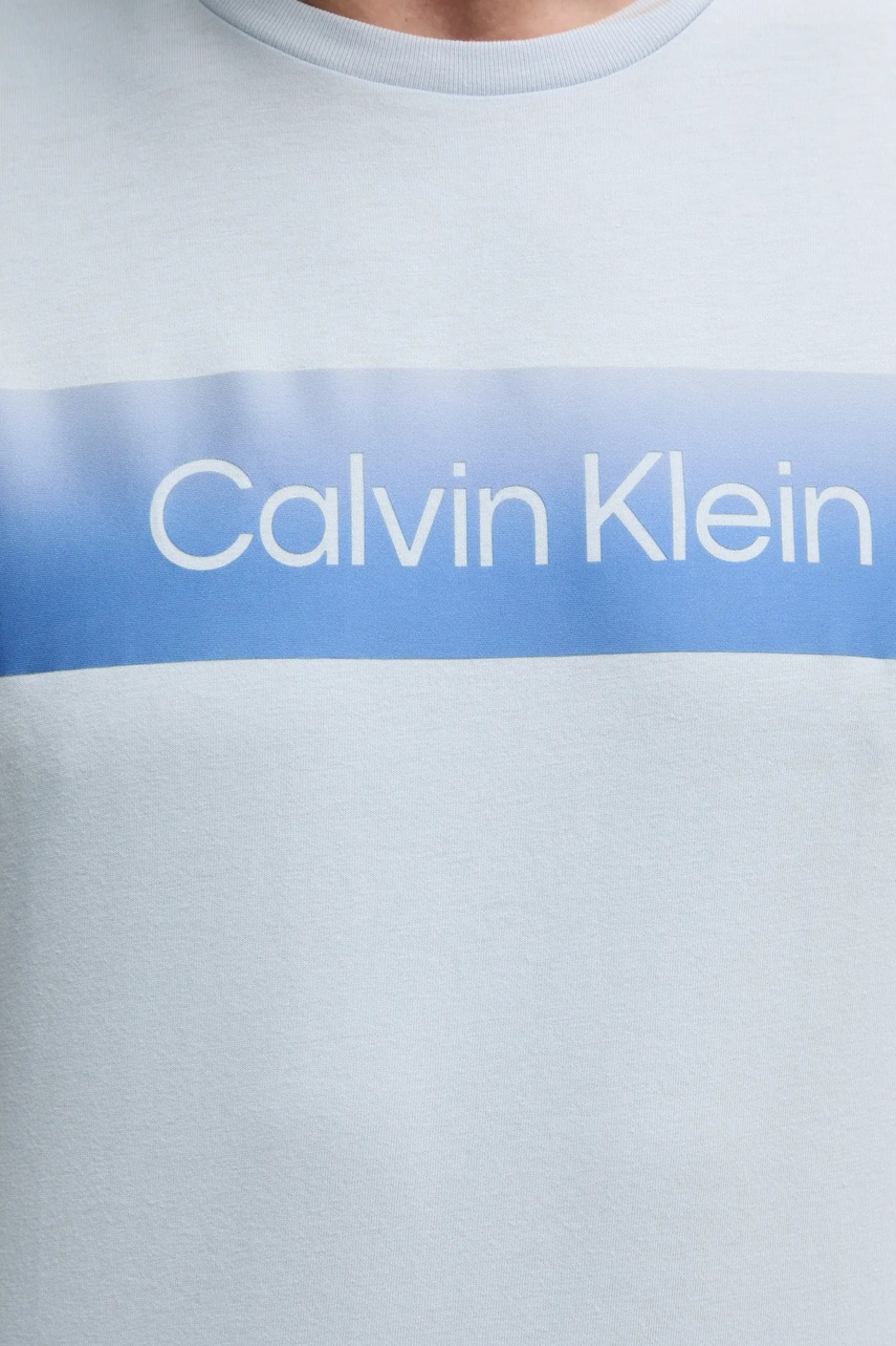 Βαμβακερό μπλουζάκι Calvin Klein ανδρικό, χρώμα: μπλε, K10K114163 φωτογραφία