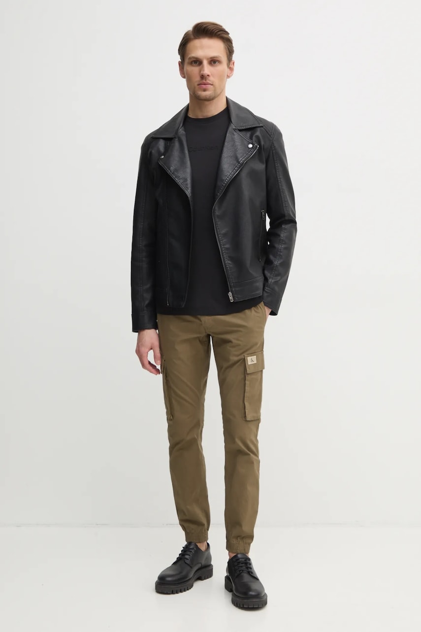 Хлопковая футболка Calvin Klein мужская цвет чёрный однотонная K10K114167 Хлопковая футболка Calvin Klein мужская цвет чёрный однотонная K10K114167
