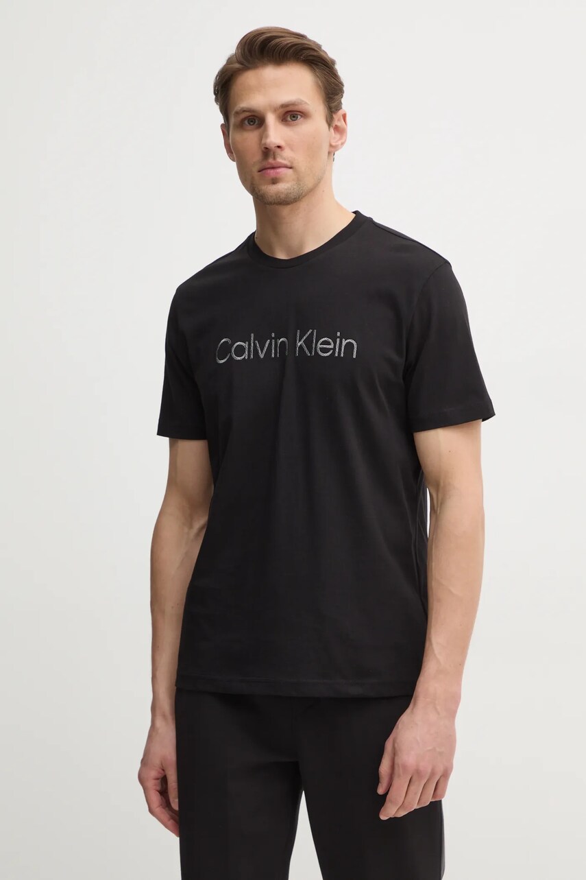 Levně Bavlněné tričko Calvin Klein černá barva, s potiskem, K10K114169