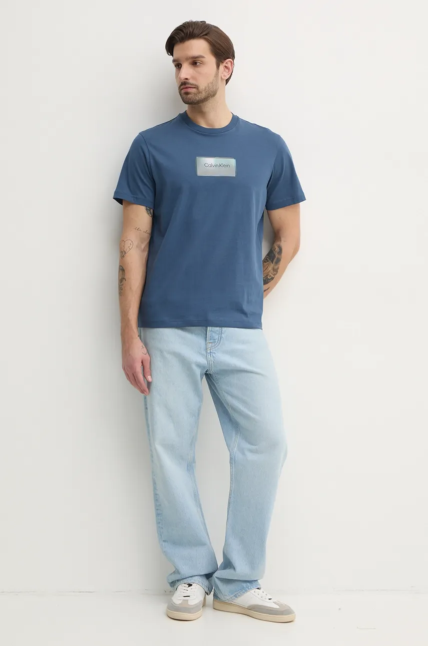 Хлопковая футболка Calvin Klein мужская с принтом K10K114174 Хлопковая футболка Calvin Klein мужская с принтом K10K114174