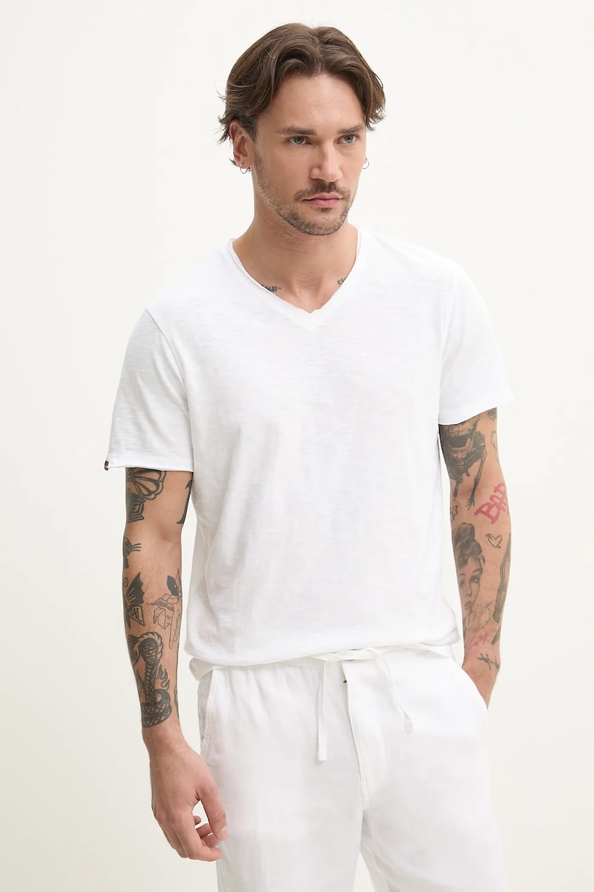 Levně Bavlněné tričko Superdry bílá barva, M1012077A-01C