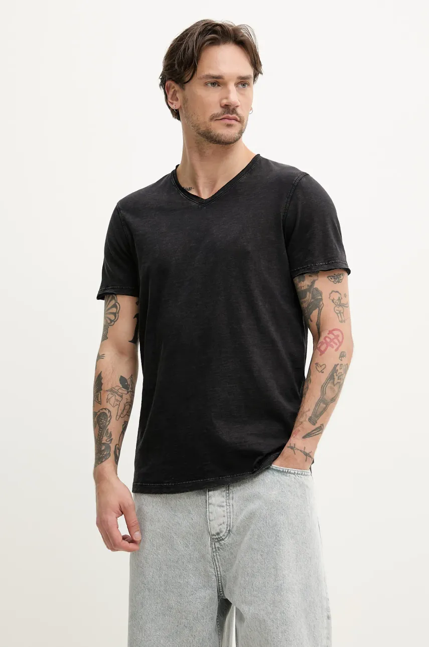 Superdry tricou din bumbac bărbați, culoarea negru, uni, M1012077A-02A