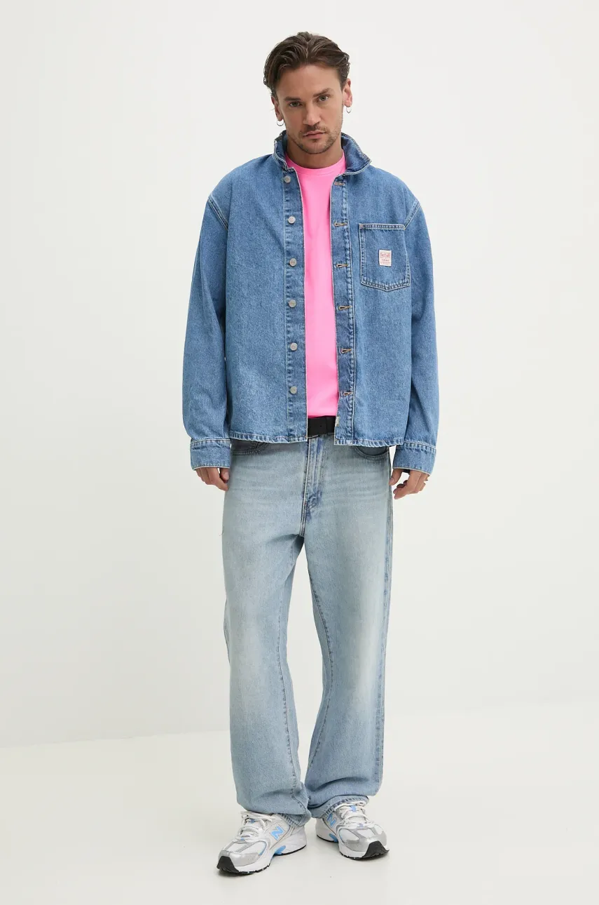 Хлопковая футболка Superdry мужская цвет розовый однотонная M1012140A-E9V Хлопковая футболка Superdry мужская цвет розовый однотонная M1012140A-E9V