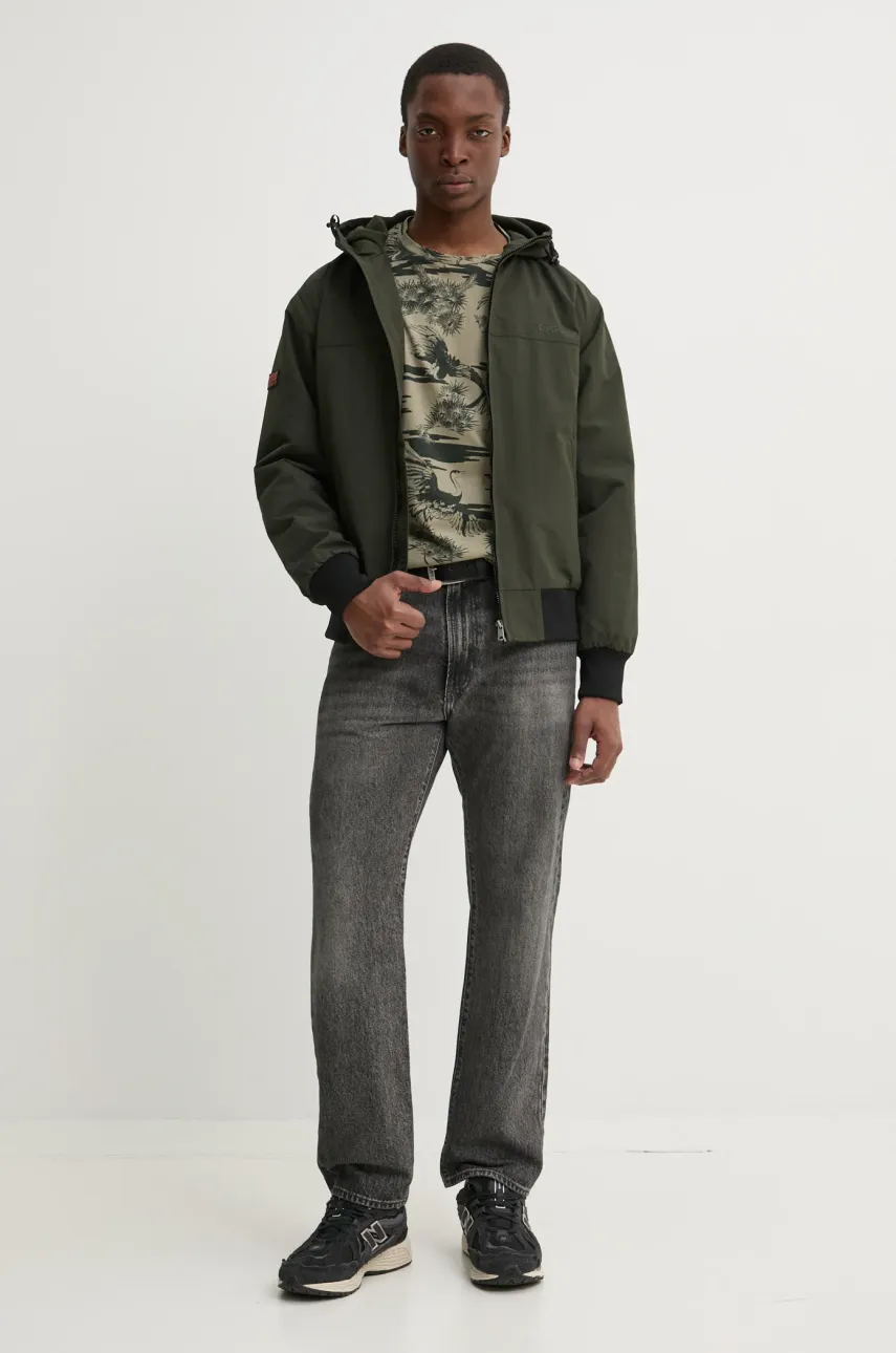 Хлопковая футболка Superdry мужская цвет зелёный узорная M1012315A-F8Q Хлопковая футболка Superdry мужская цвет зелёный узорная M1012315A-F8Q