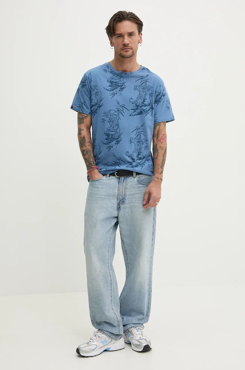Хлопковая футболка Superdry мужская узорная M1012315A-F8S Хлопковая футболка Superdry мужская узорная M1012315A-F8S