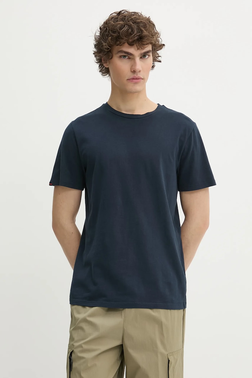 Levně Bavlněné tričko Superdry pánské, tmavomodrá barva, M1012226A-98T