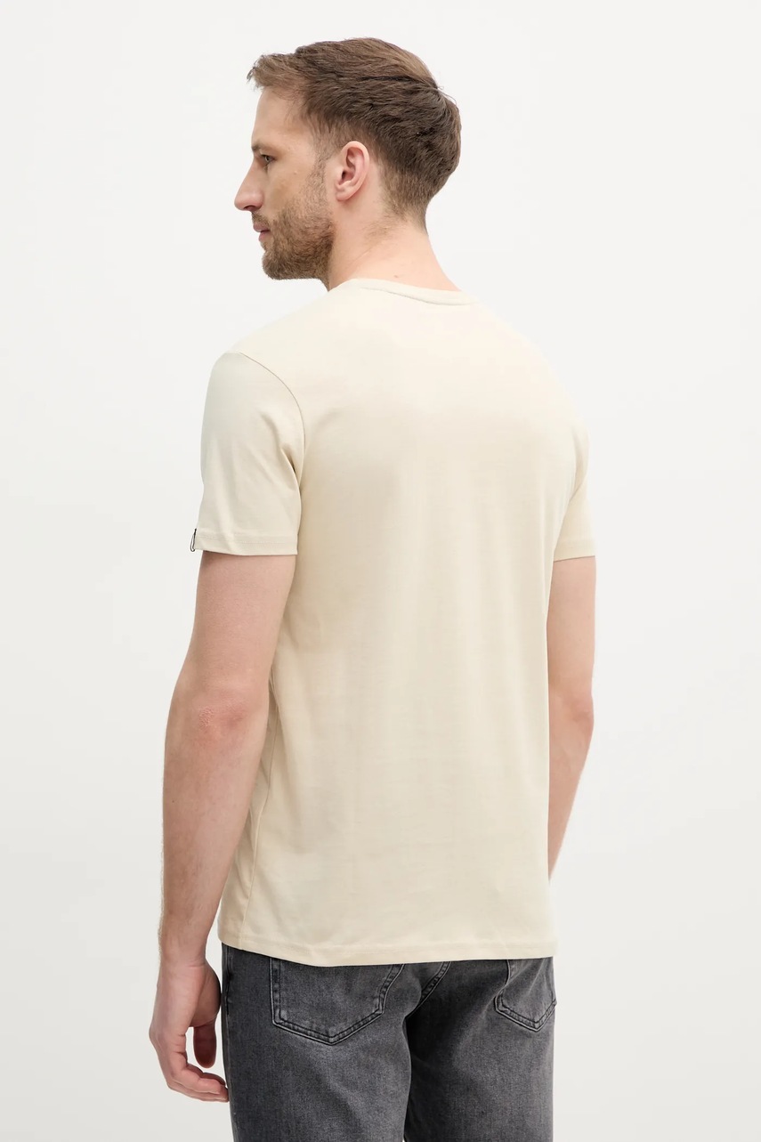 Βαμβακερό μπλουζάκι Alpha Industries Alpha Hawaii T ανδρικό, χρώμα: μπεζ, 156525 φωτογραφία