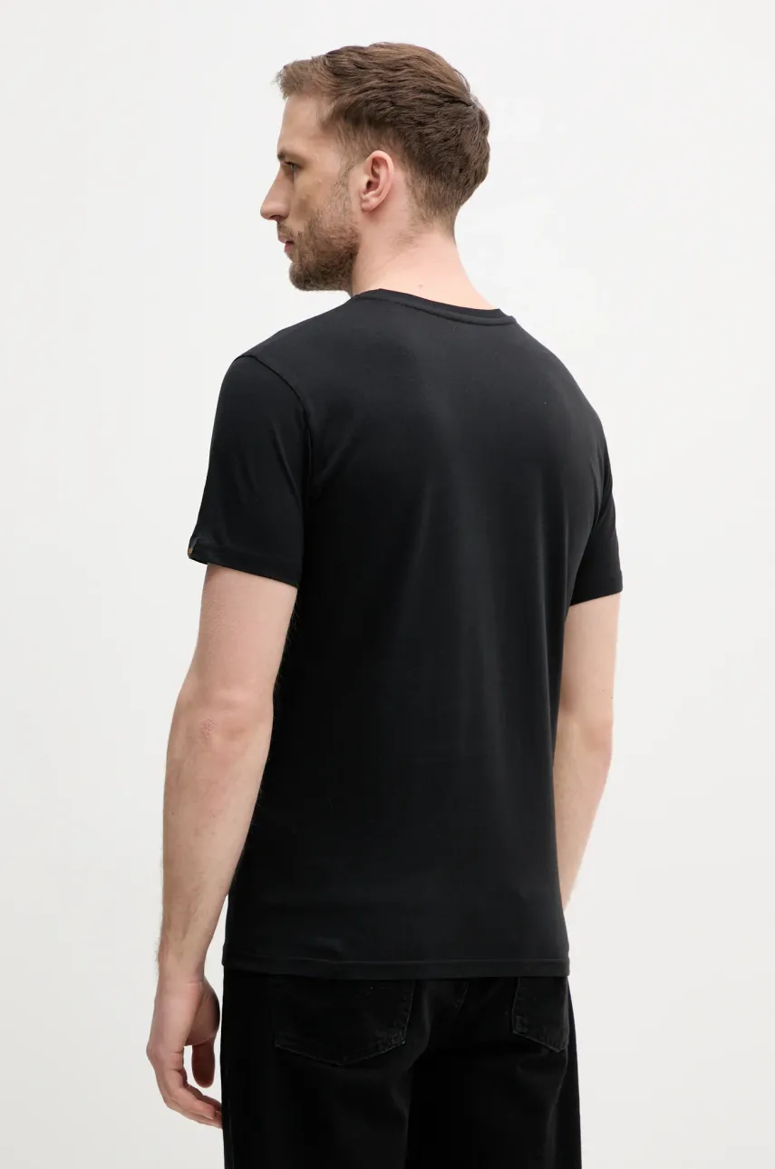 Хлопковая футболка Alpha Industries Freedom T мужская цвет чёрный с принтом 156539 Хлопковая футболка Alpha Industries Freedom T мужская цвет чёрный с принтом 156539