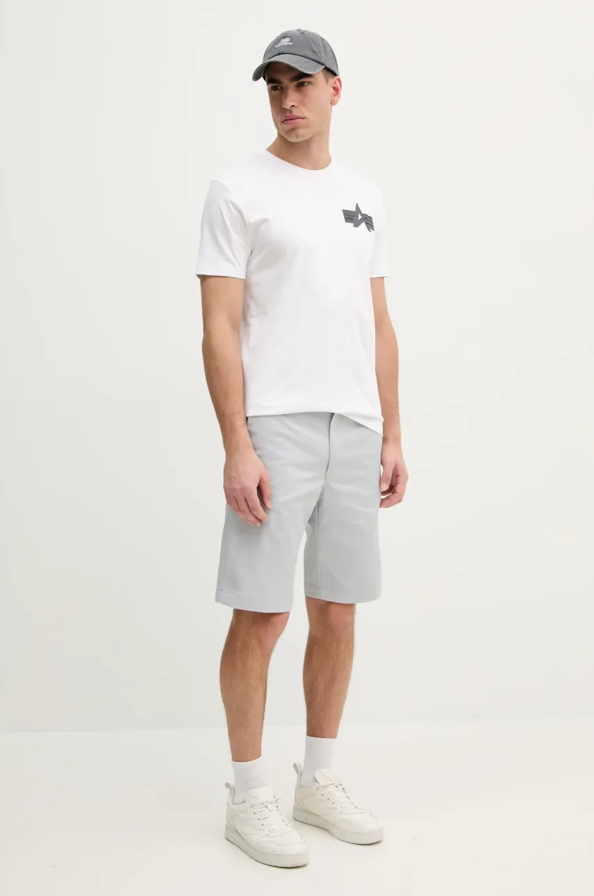 Хлопковая футболка Alpha Industries Coach T BE мужская цвет белый с принтом 156538 Хлопковая футболка Alpha Industries Coach T BE мужская цвет белый с принтом 156538