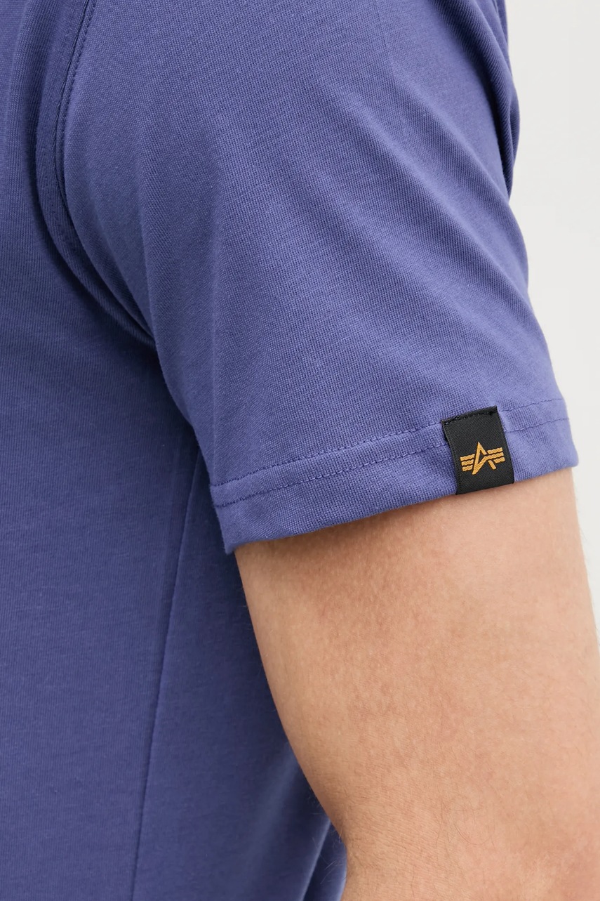 Βαμβακερό μπλουζάκι Alpha Industries Coach T BE ανδρικό, χρώμα: μοβ, 156538 φωτογραφία