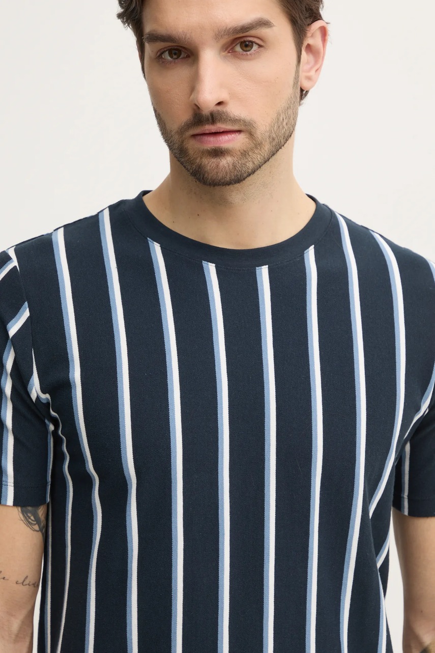 Βαμβακερό μπλουζάκι Lindbergh ανδρικά, χρώμα: ναυτικό μπλε, 30-400259 φωτογραφία