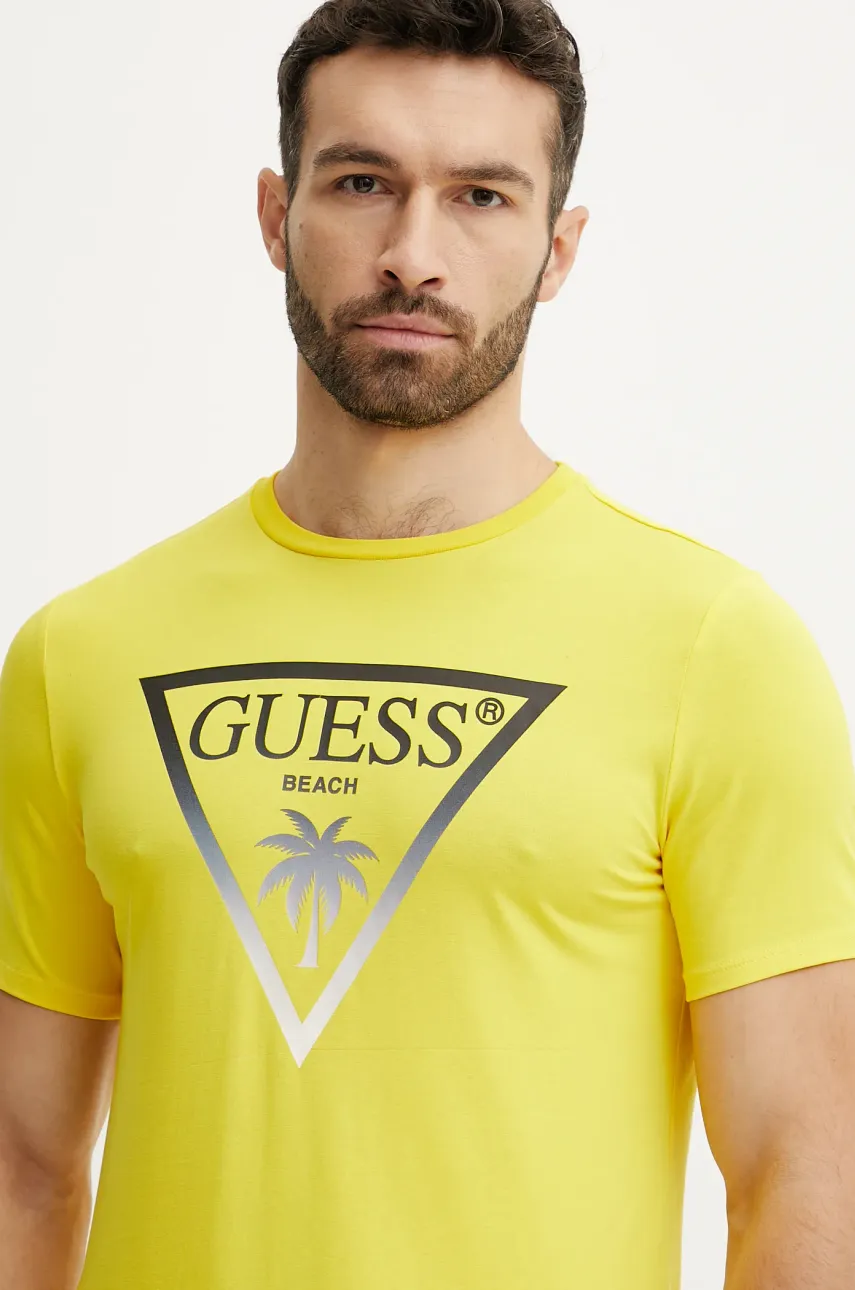 Футболка Guess чоловіча колір жовтий з принтом F5GI00 J1314