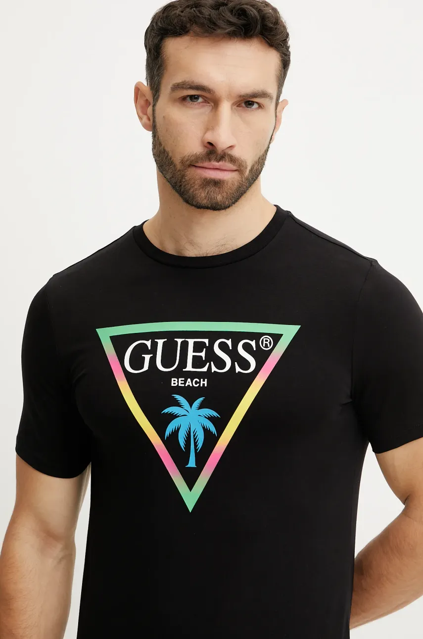 Футболка Guess мужская цвет чёрный с принтом F5GI00 J1314 Футболка Guess мужская цвет чёрный с принтом F5GI00 J1314