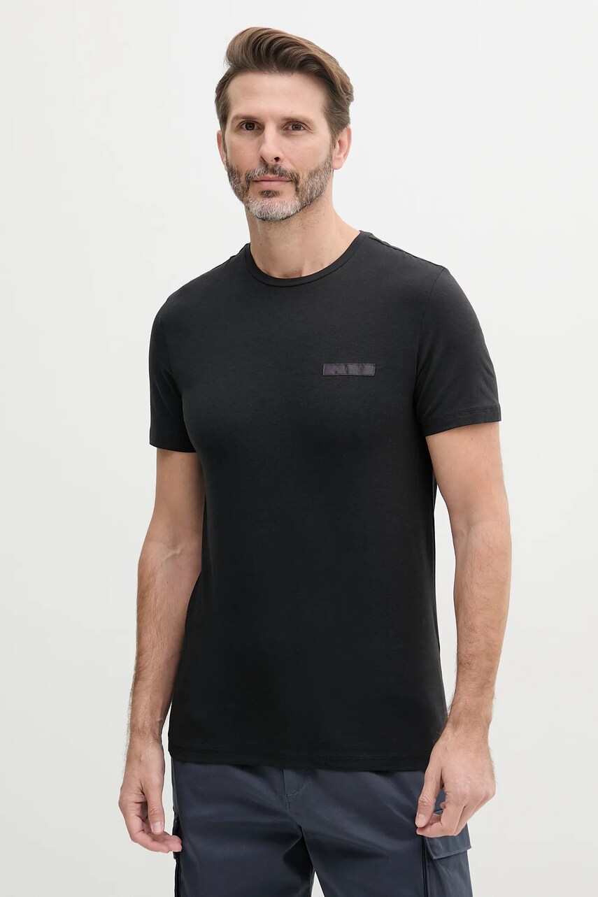 Levně Tričko Guess pánské, černá barva, s aplikací, U5GM30 KCPZ1