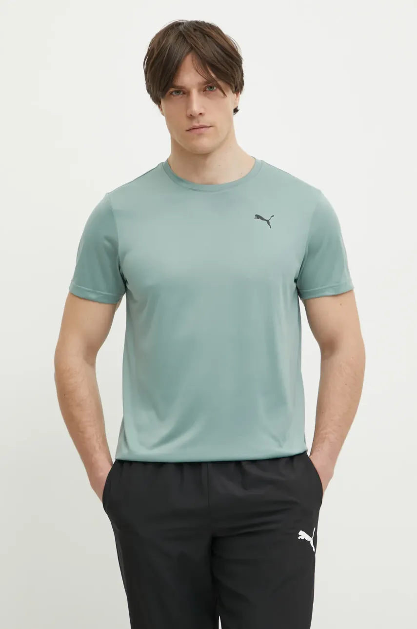 Puma tricou de antrenament Tad Essentials culoarea verde, neted, 525908