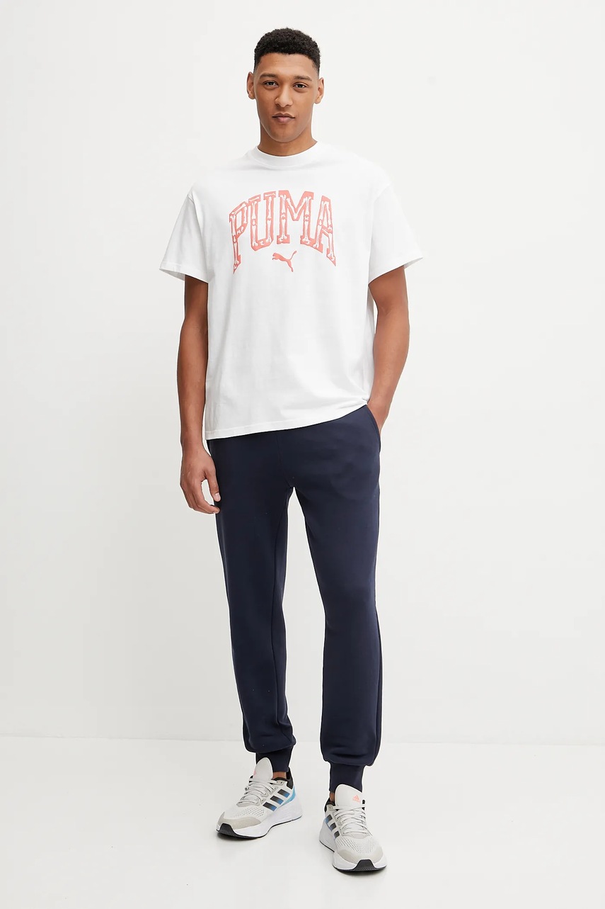 Хлопковая футболка Puma The First Buckets цвет белый с принтом 630666