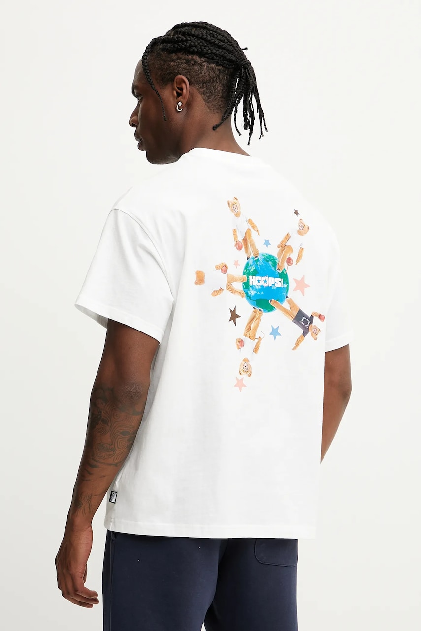 Puma tricou din bumbac Spicy Dylan culoarea alb, cu imprimeu, 630671