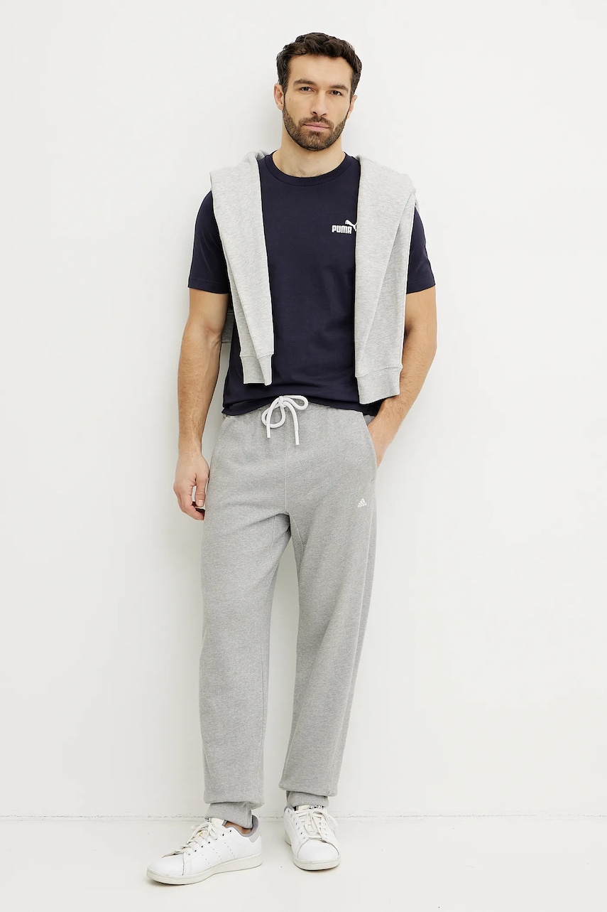 Хлопковая футболка Puma мужская цвет синий с аппликацией 682534 Хлопковая футболка Puma мужская цвет синий с аппликацией 682534