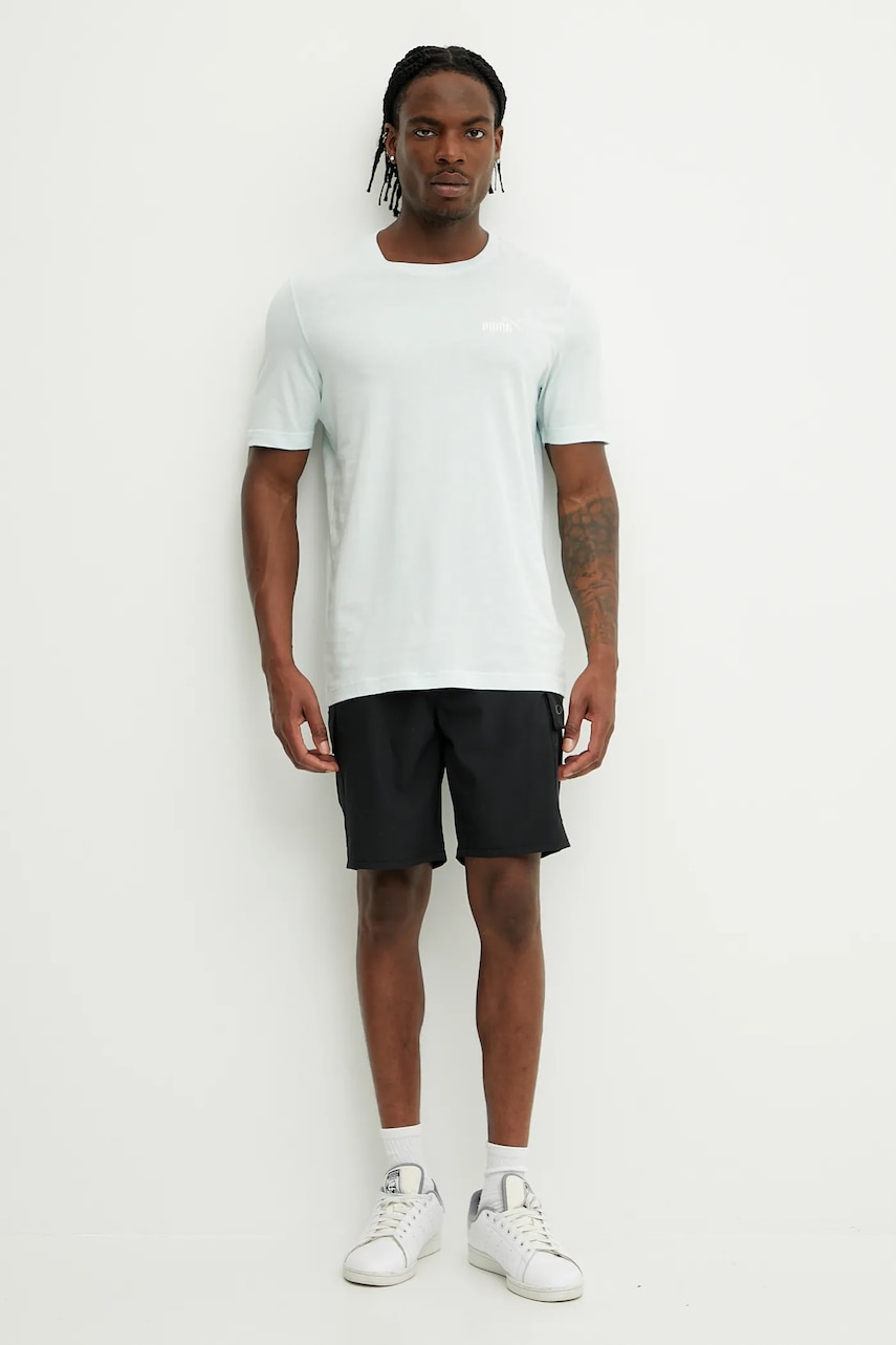 Хлопковая футболка Puma мужская цвет бирюзовый однотонная 682535 Хлопковая футболка Puma мужская цвет бирюзовый однотонная 682535