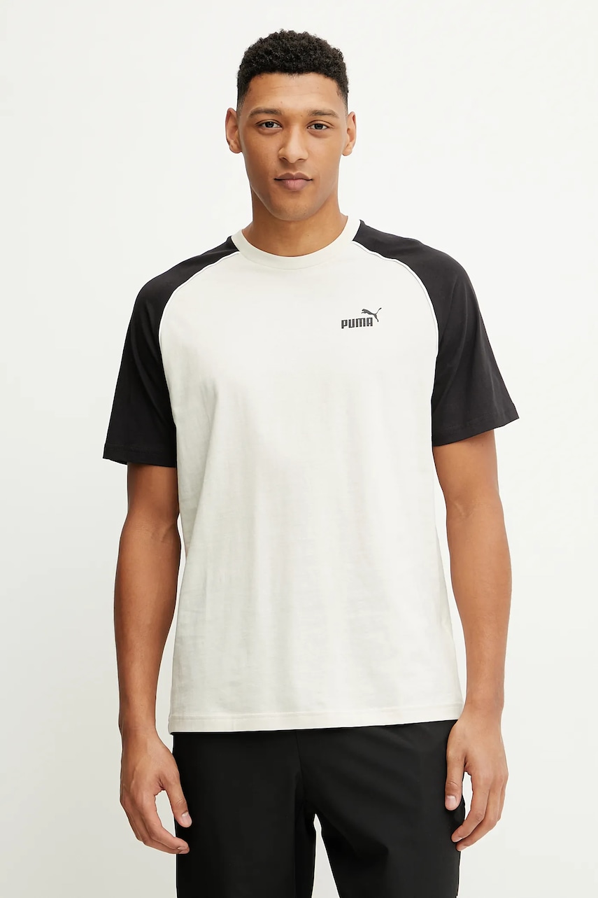 Puma tricou din bumbac culoarea bej, cu imprimeu, 684616