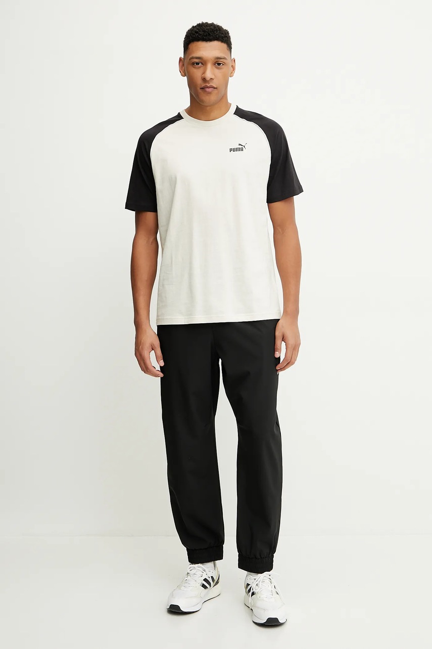 Хлопковая футболка цвет бежевый с принтом 684616