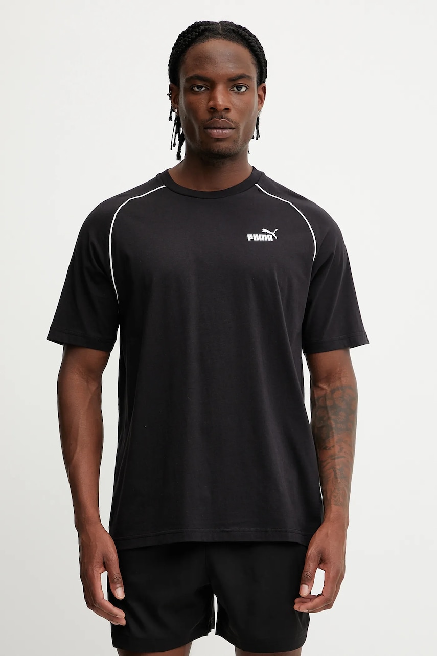 Puma tricou din bumbac culoarea negru, cu imprimeu, 684616