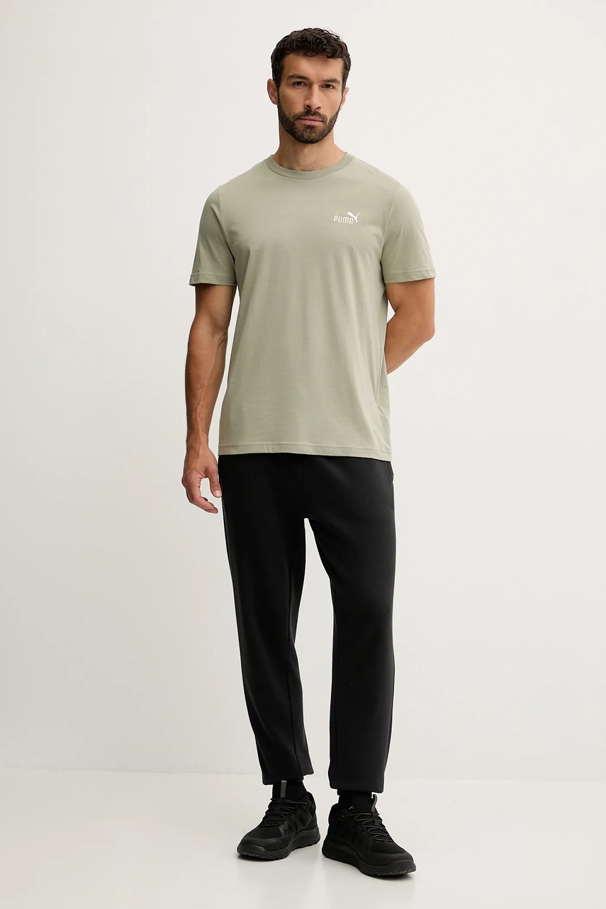 Хлопковая футболка Puma цвет бирюзовый с аппликацией 684717