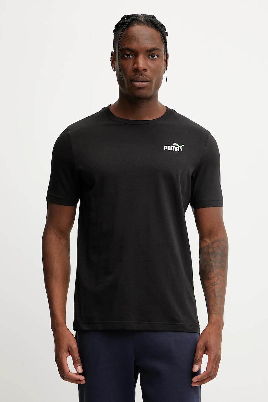 Puma tricou din bumbac culoarea negru, cu imprimeu, 684717 Puma tricou din bumbac culoarea negru, cu imprimeu, 684717