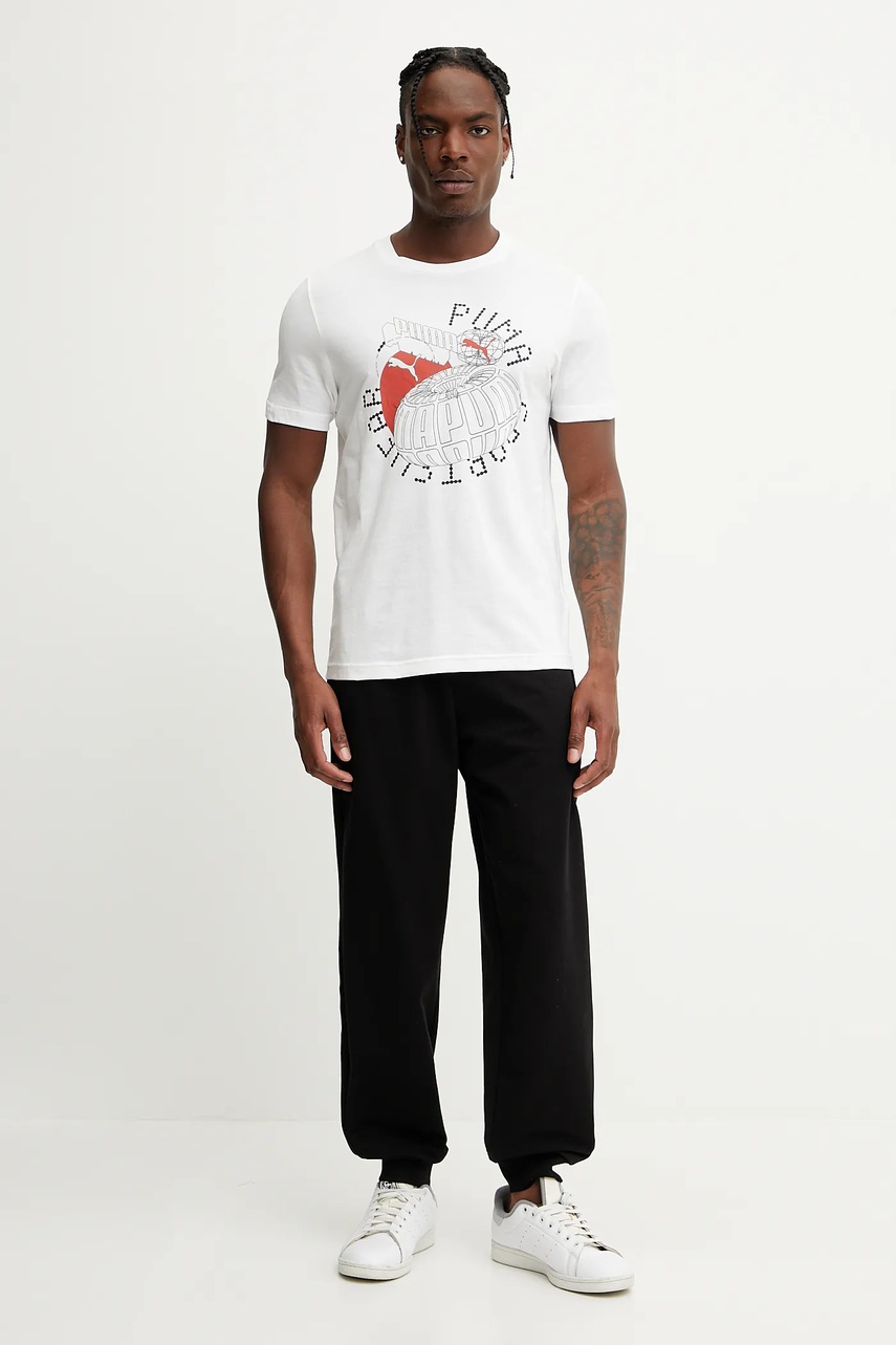 Хлопковая футболка Puma GRAPHICS Execution цвет белый с принтом 684833