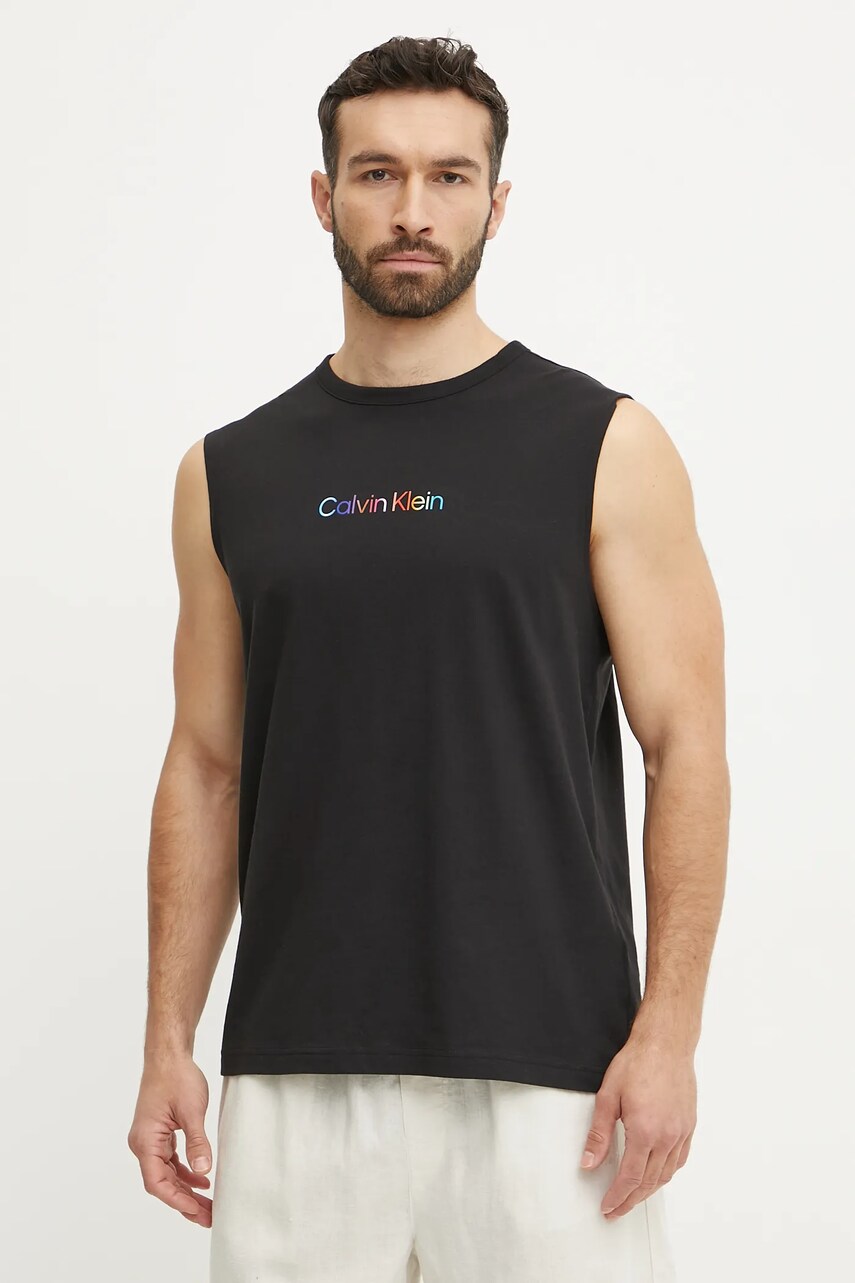 Levně Bavlněné tričko Calvin Klein Underwear černá barva, LV00NM2878