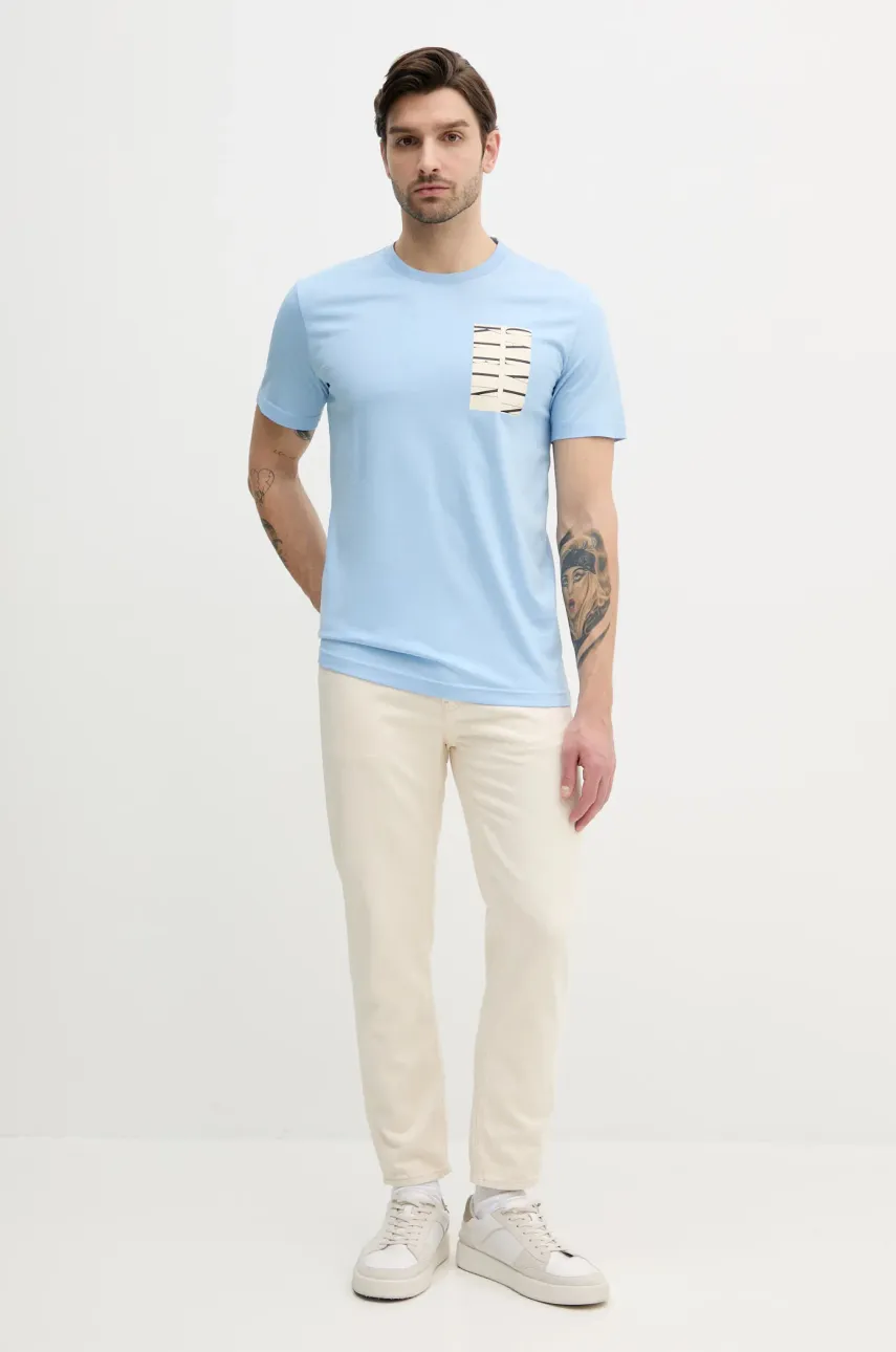 Хлопковая футболка Calvin Klein Jeans мужская с принтом J30J327474 Хлопковая футболка Calvin Klein Jeans мужская с принтом J30J327474