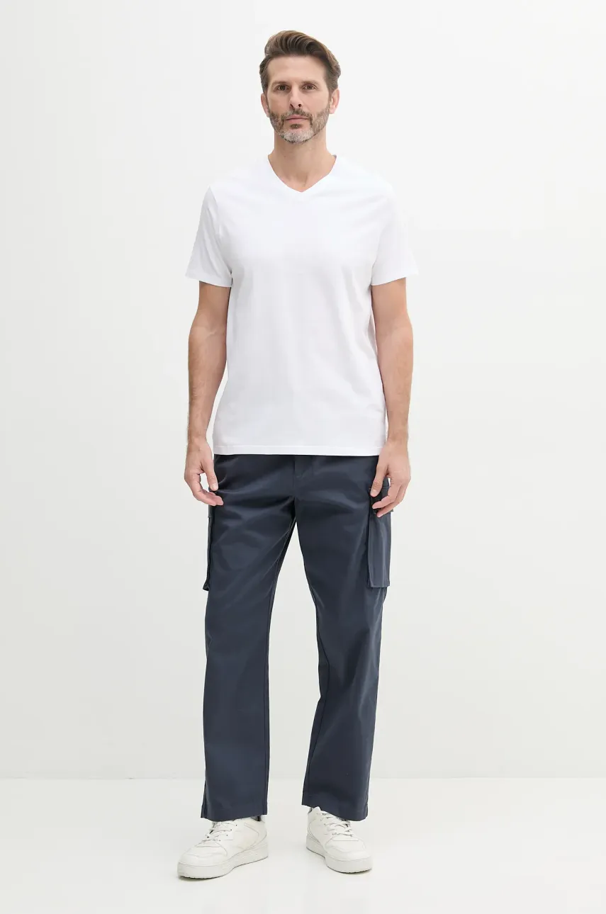 Хлопковая футболка Calvin Klein Jeans мужская цвет белый однотонная LV040HM298 Хлопковая футболка Calvin Klein Jeans мужская цвет белый однотонная LV040HM298