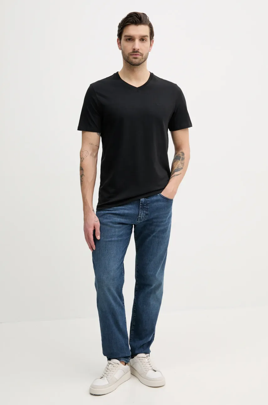 Хлопковая футболка Calvin Klein Jeans мужская цвет чёрный однотонная LV040HM298 Хлопковая футболка Calvin Klein Jeans мужская цвет чёрный однотонная LV040HM298