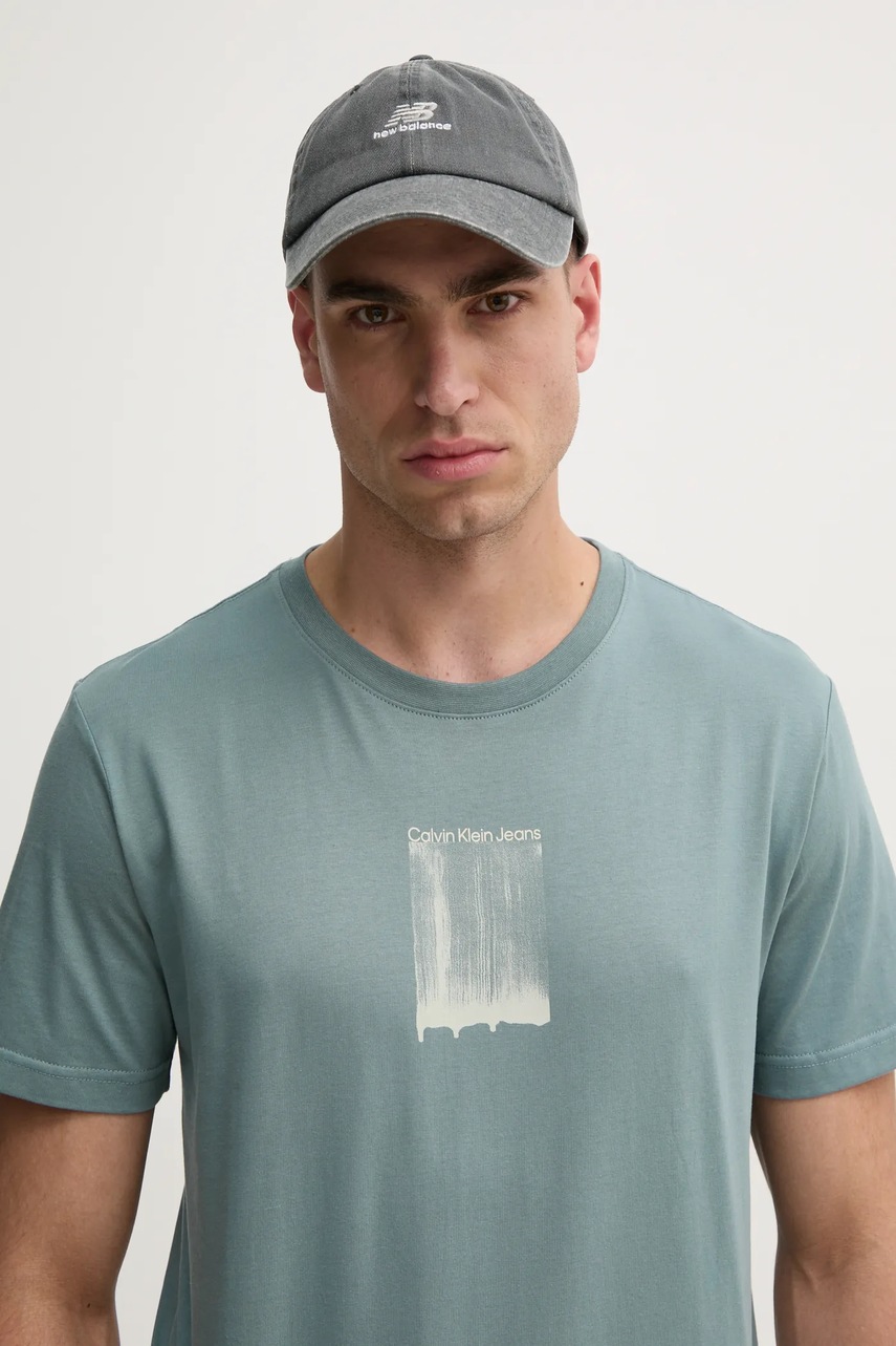 Levně Bavlněné tričko Calvin Klein Jeans šedá barva, s potiskem, J30J327522