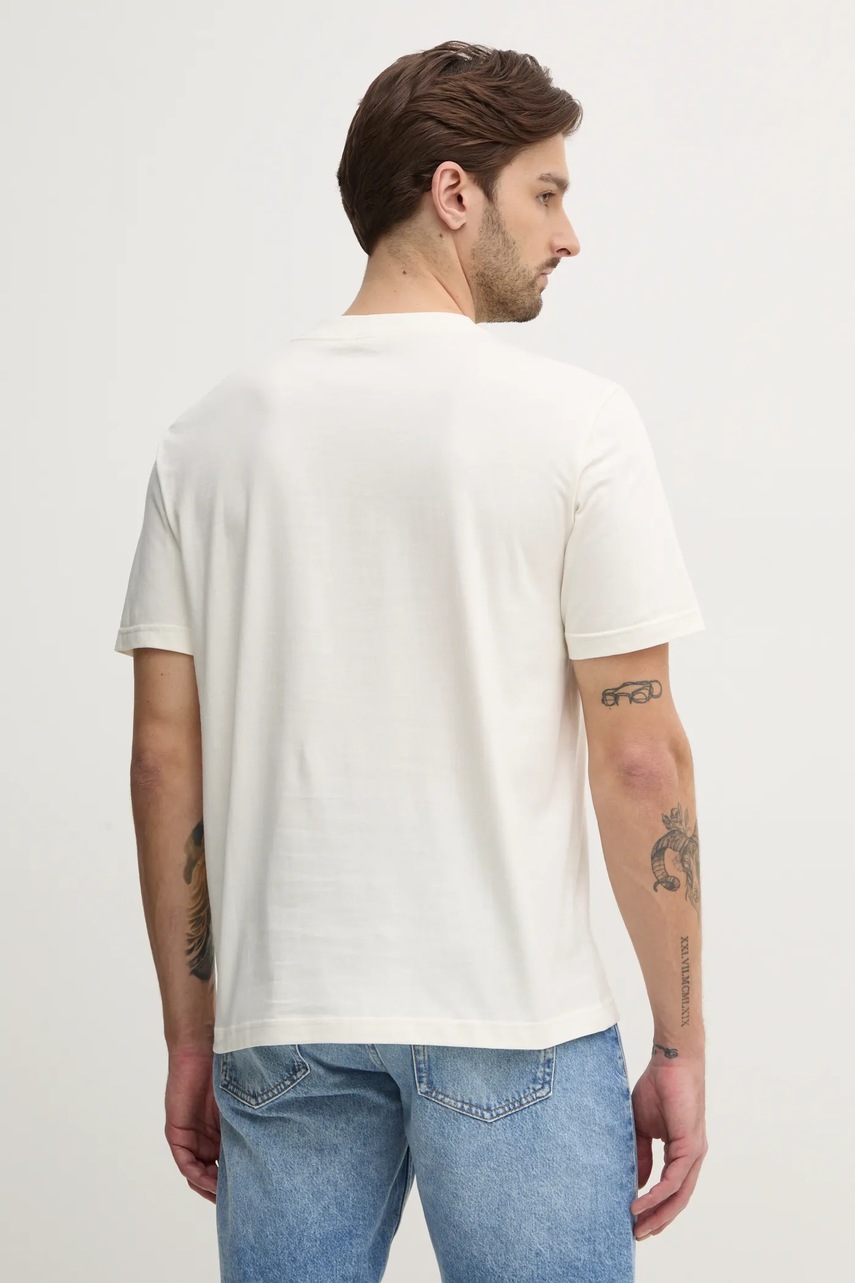 Βαμβακερό μπλουζάκι Calvin Klein Jeans ανδρικό, χρώμα: μπεζ, J30J327471 φωτογραφία