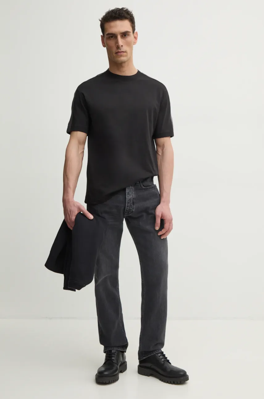 Хлопковая футболка Calvin Klein Jeans мужская цвет чёрный однотонная J30J327237 Хлопковая футболка Calvin Klein Jeans мужская цвет чёрный однотонная J30J327237