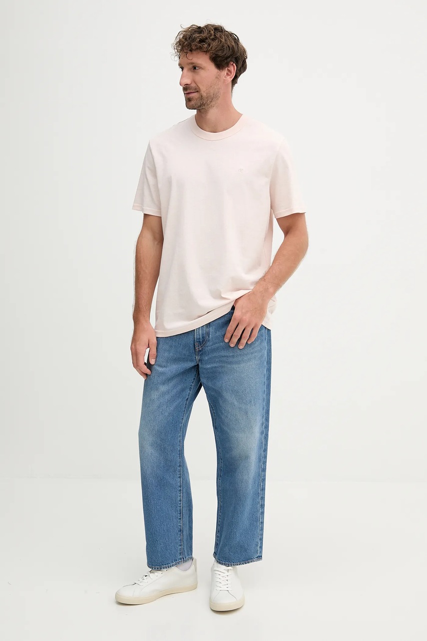 Футболка Calvin Klein Jeans цвет бежевый однотонная LV04RB007G