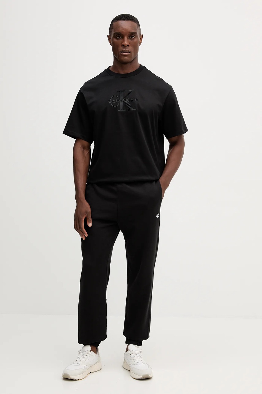 Хлопковая футболка Calvin Klein Jeans цвет белый с аппликацией LV04RB295G