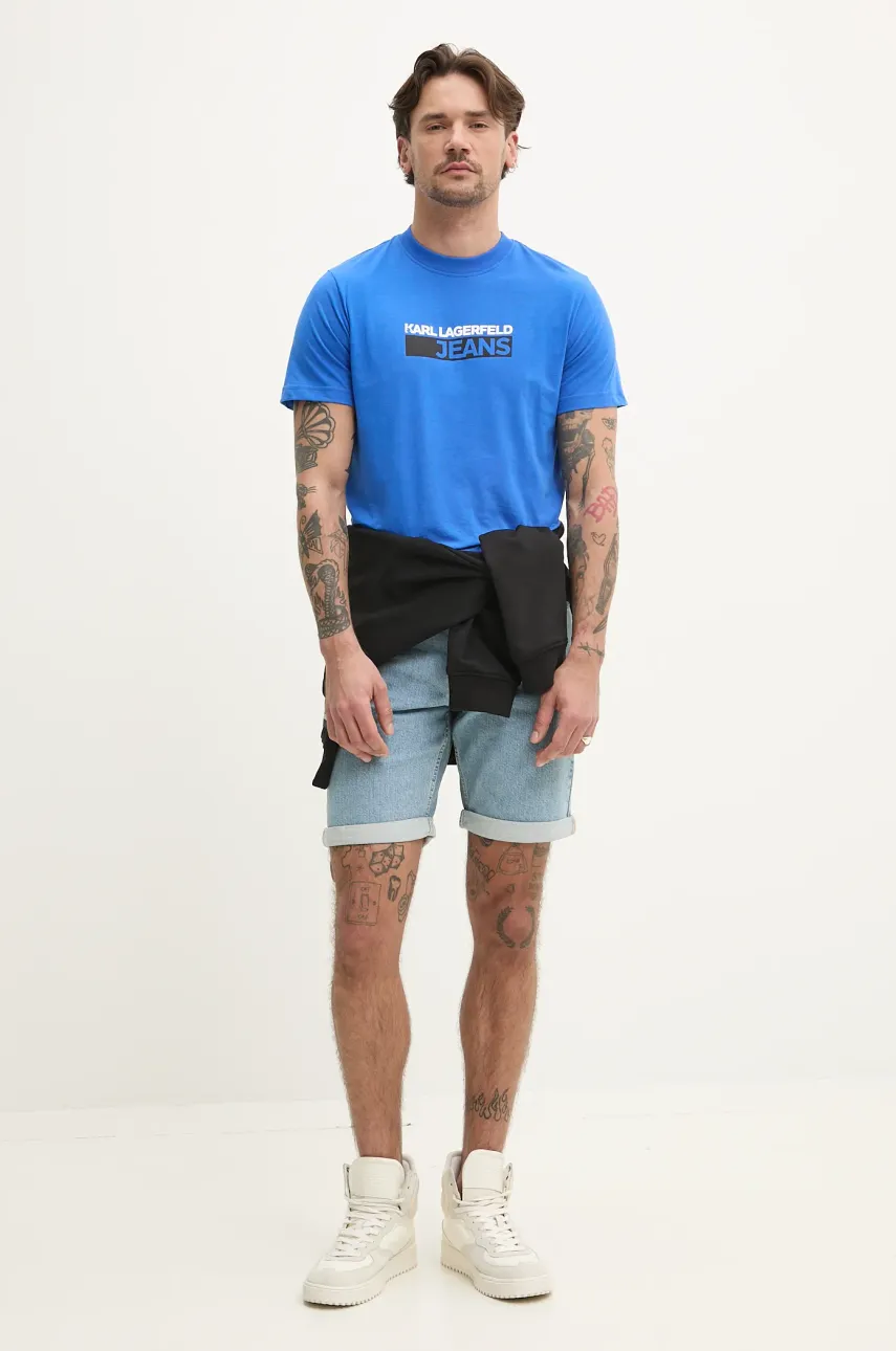 Футболка Karl Lagerfeld Jeans мужская цвет фиолетовый с принтом A2M17074 Футболка Karl Lagerfeld Jeans мужская цвет фиолетовый с принтом A2M17074