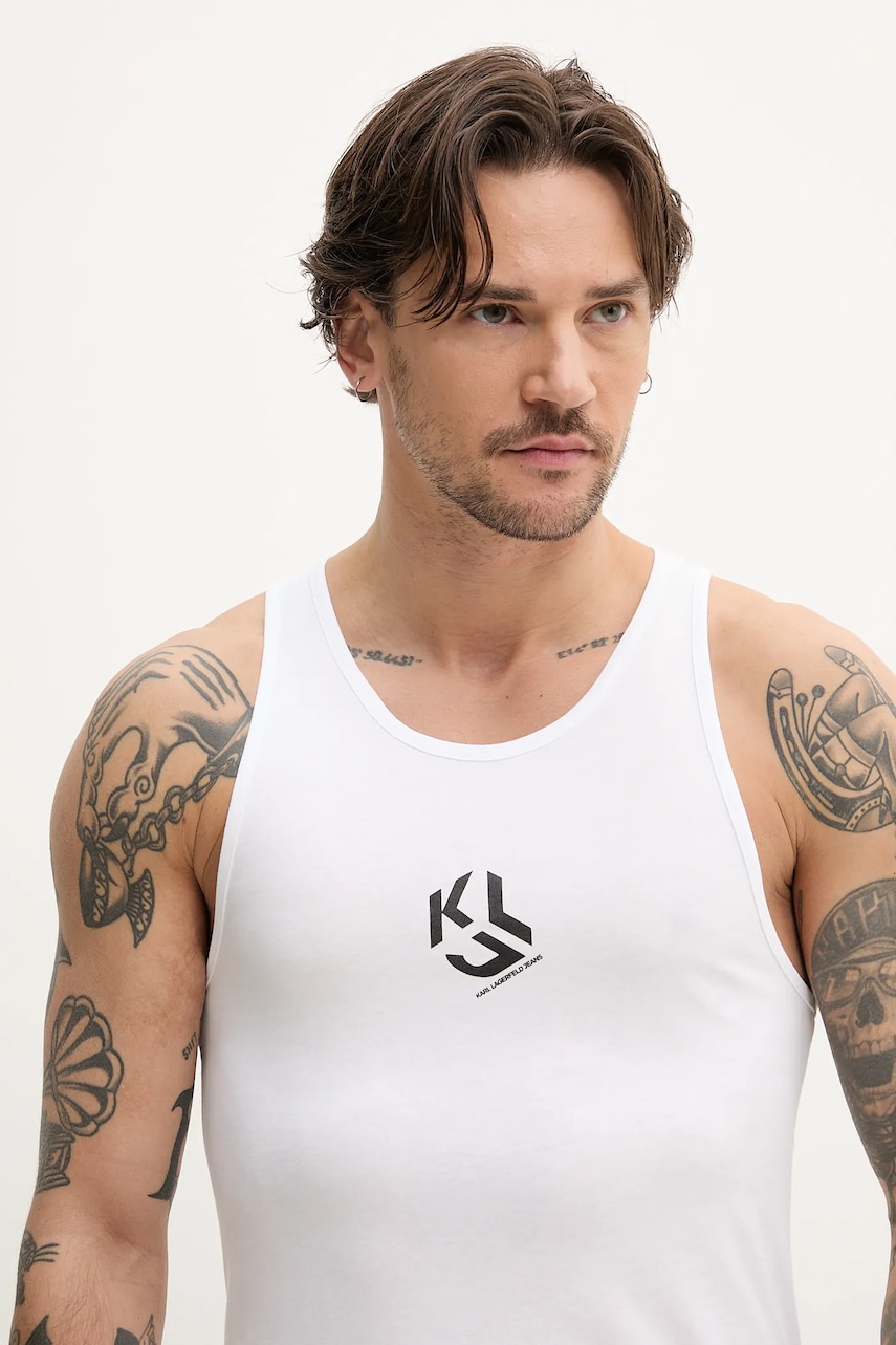 Karl Lagerfeld Jeans tricou culoarea alb, A2M17093