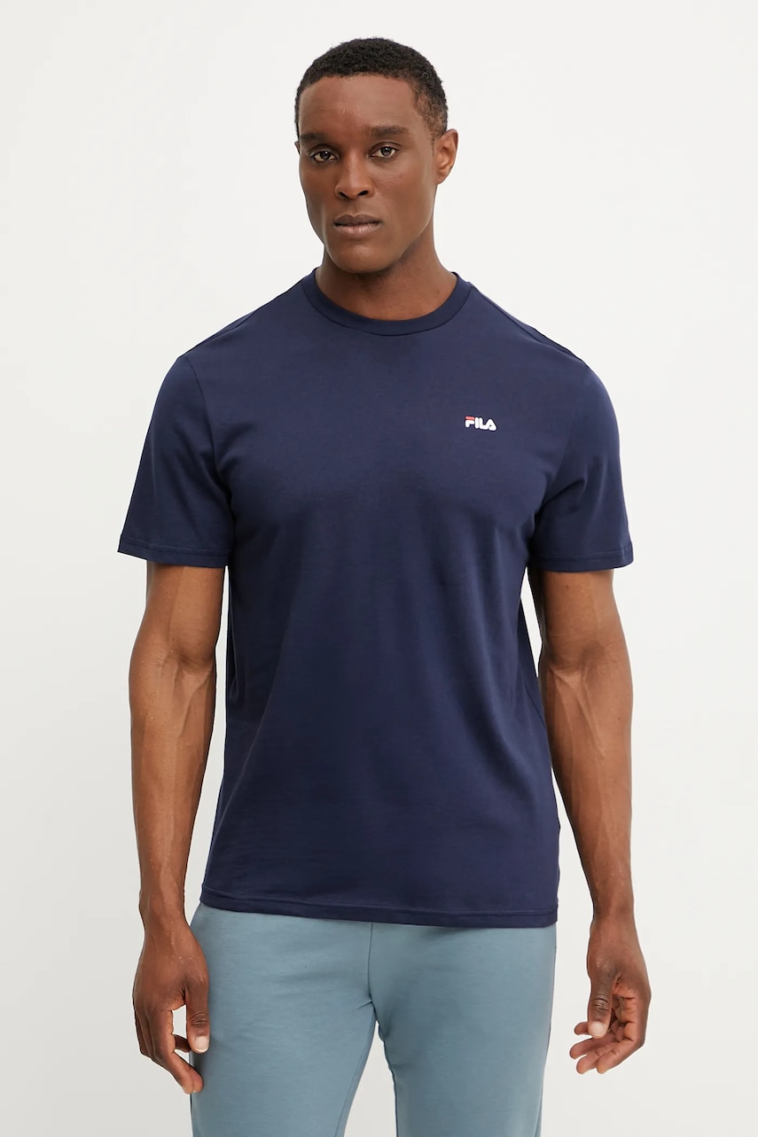 Fila tricou din bumbac Laas barbati, culoarea albastru marin, cu imprimeu, FAM0874