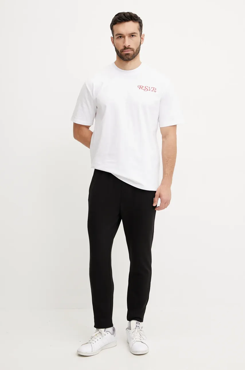 Хлопковая футболка Fila Langeweg мужская цвет белый с принтом FAM0907 Хлопковая футболка Fila Langeweg мужская цвет белый с принтом FAM0907