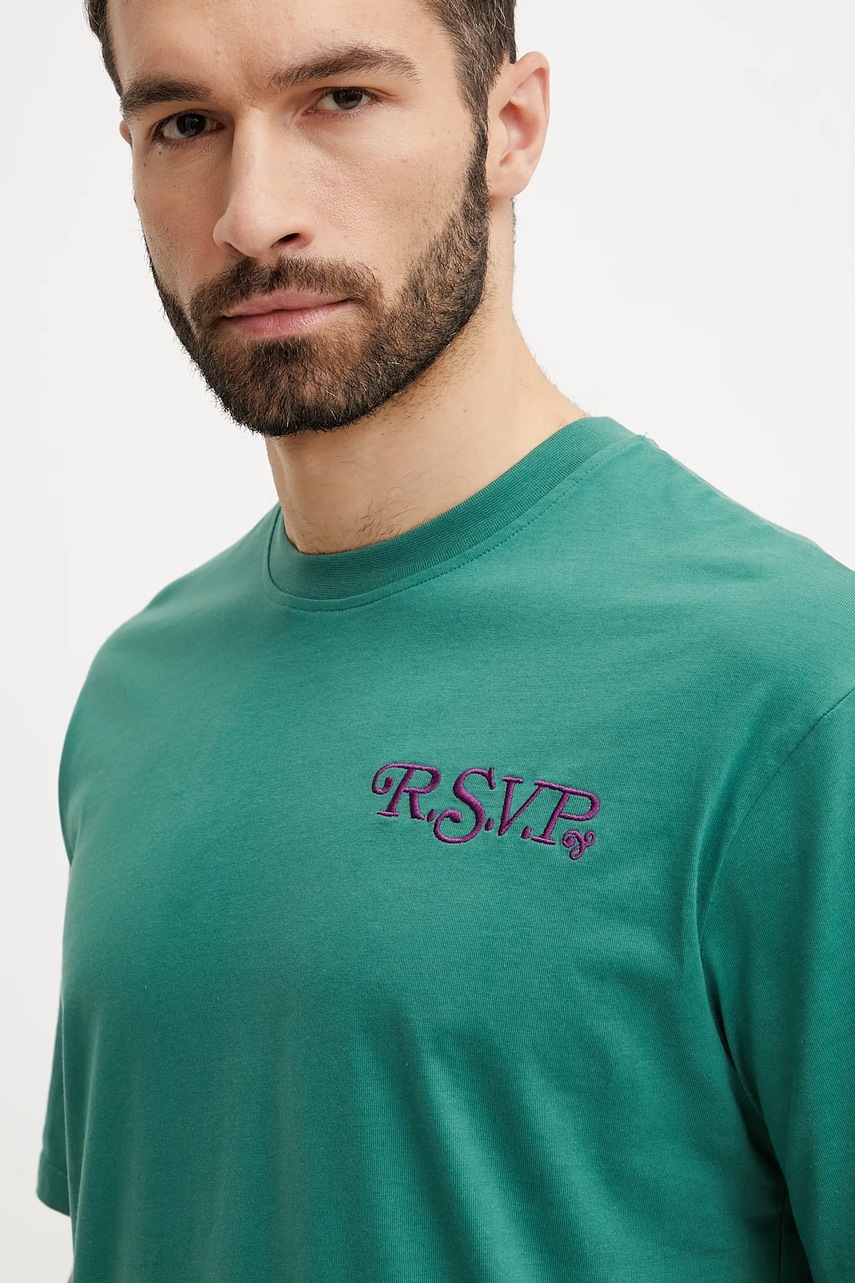 Βαμβακερό μπλουζάκι Fila Langeweg ανδρικό, χρώμα: πράσινο, FAM0907 φωτογραφία