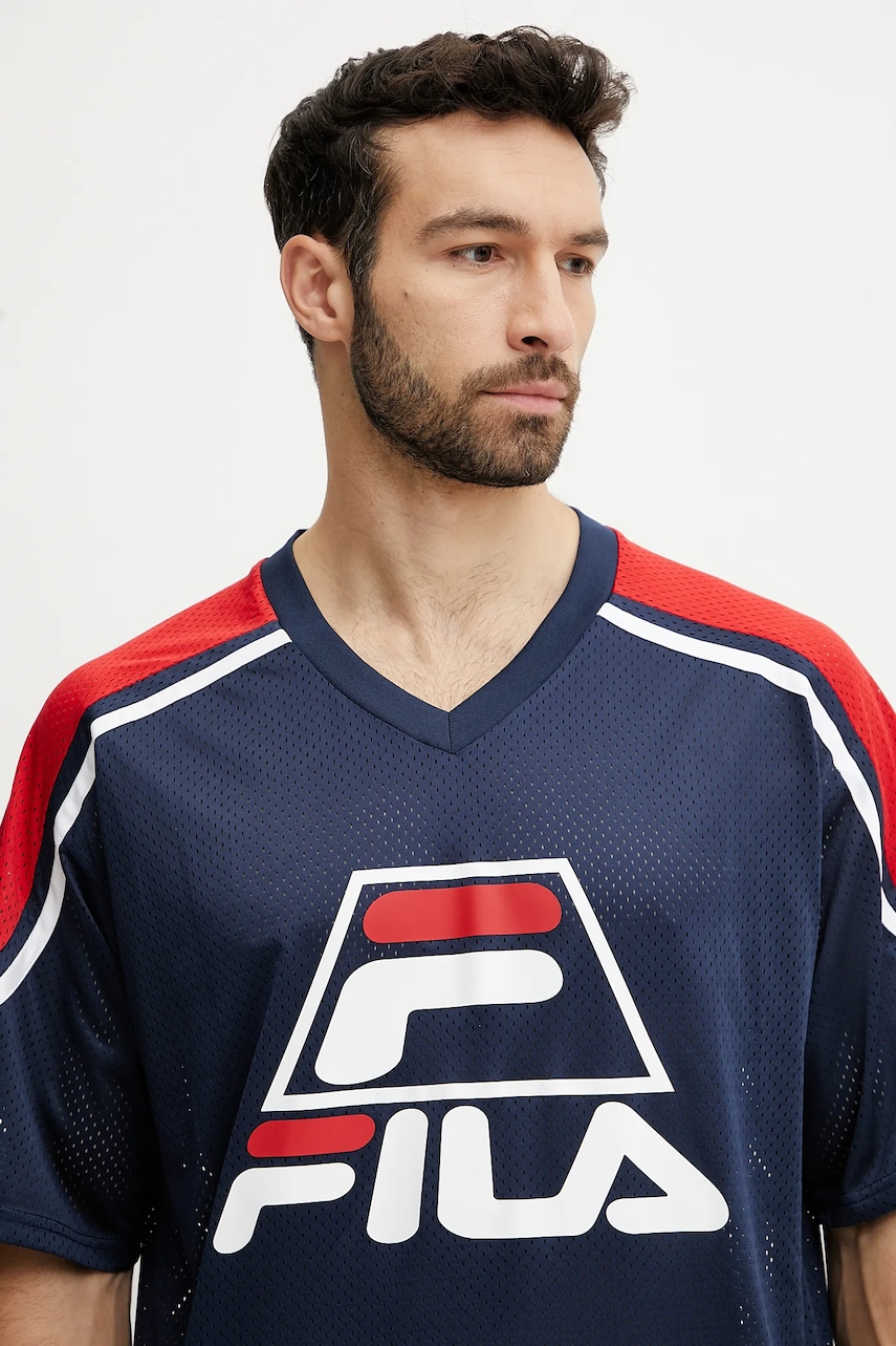 Μπλουζάκι Fila Lommel χρώμα: ναυτικό μπλε, FAM0915 φωτογραφία