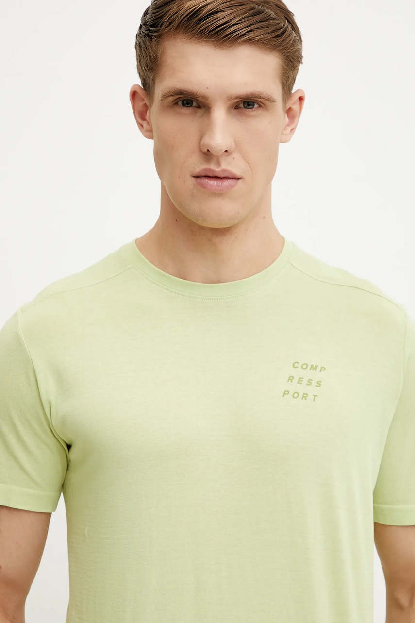 Μπλουζάκι Compressport Podium χρώμα: πράσινο, ATSM554 φωτογραφία