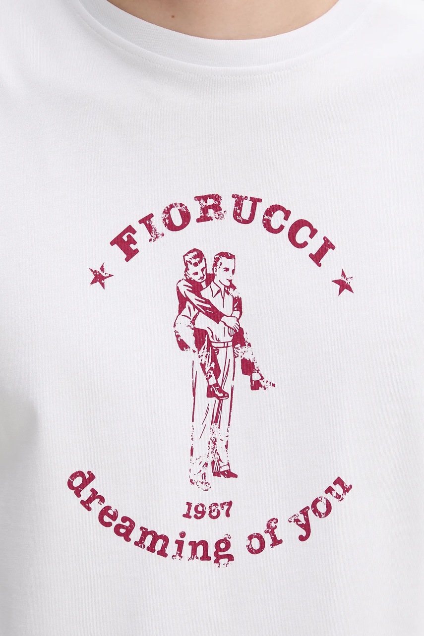 Βαμβακερό μπλουζάκι Fiorucci White Dreaming of You Print Relaxed Fit T-Shirt φωτογραφία