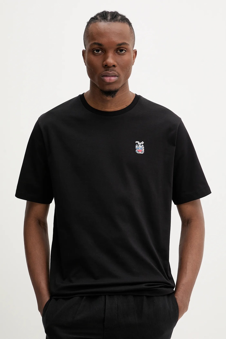 Bally tricou din bumbac culoarea negru, uni, MJE09D