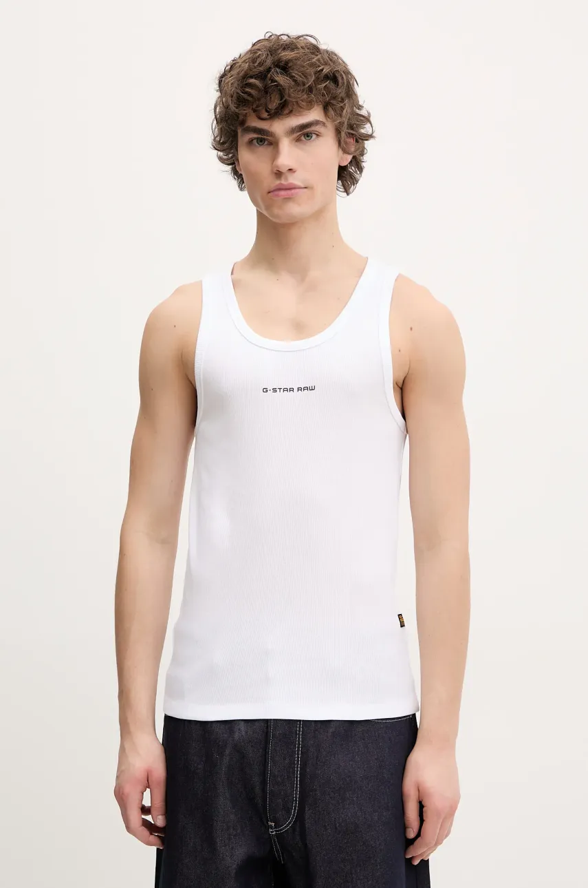 G-Star tricou din bumbac culoarea alb, D26444-5268