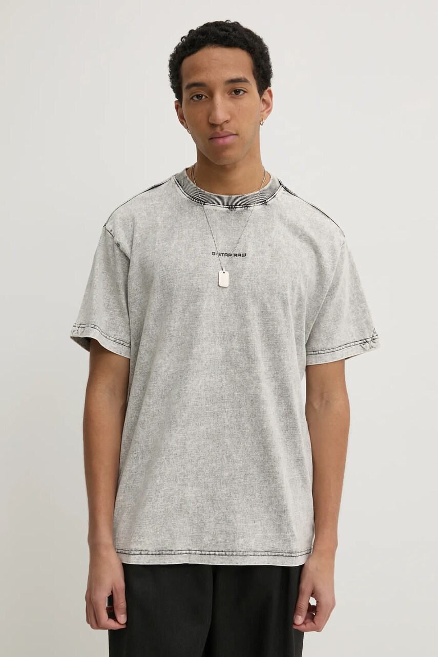 G-Star Raw tricou din bumbac barbati, culoarea gri, melanj, D25964-C756